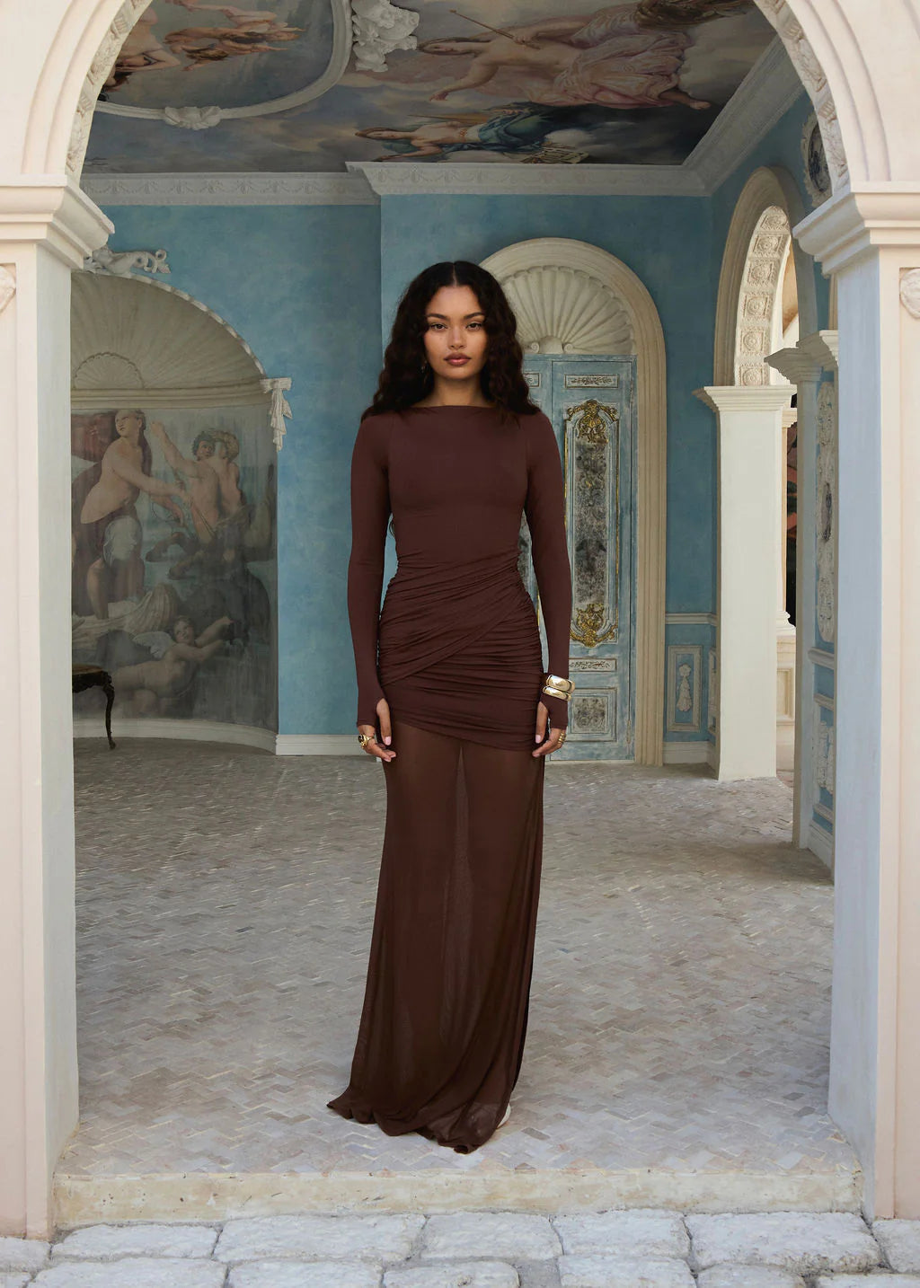 Amara Dress in Chocolate
